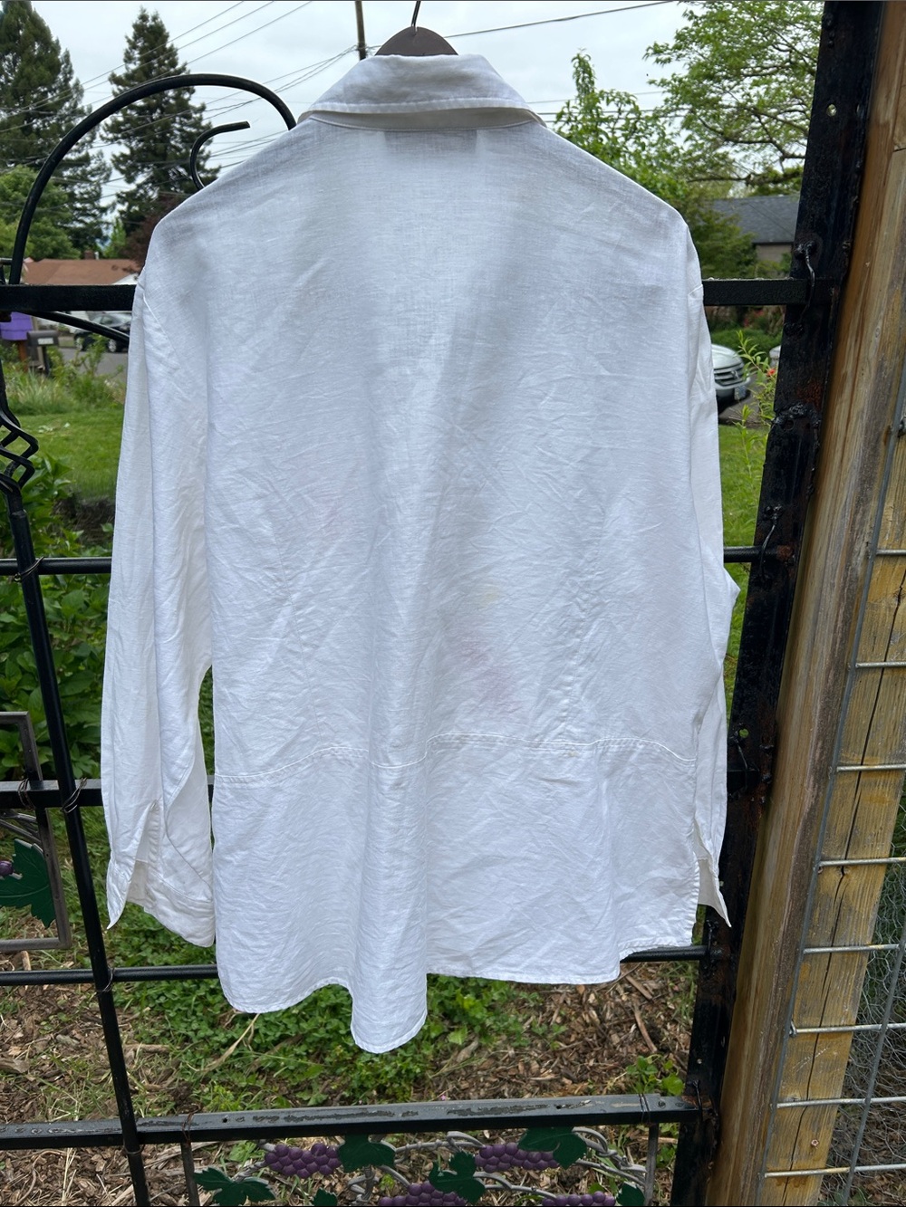 Harve Bernard white embroidered linen shirt size 3X - Picture 2 of 3